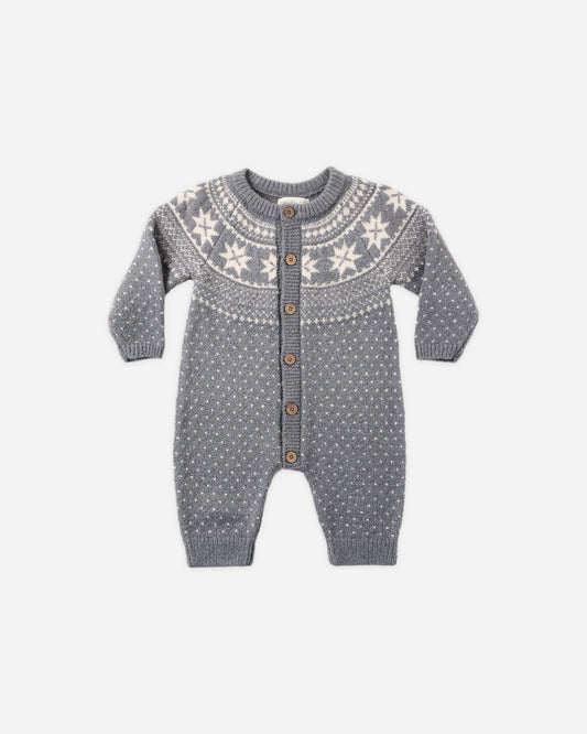 Rylee + Cru Fair Isle Romper Slate