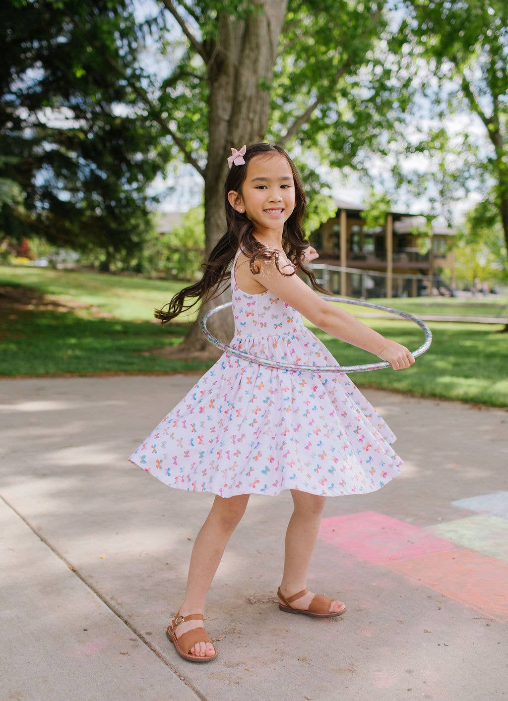 Camila Dress in Butterfly Rainbow | Girls Twirl Dress