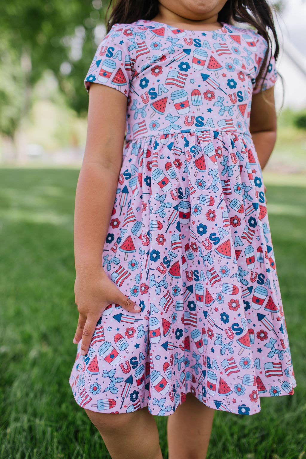 Ollie Jay Classic Twirl Dress in Pink Celebration