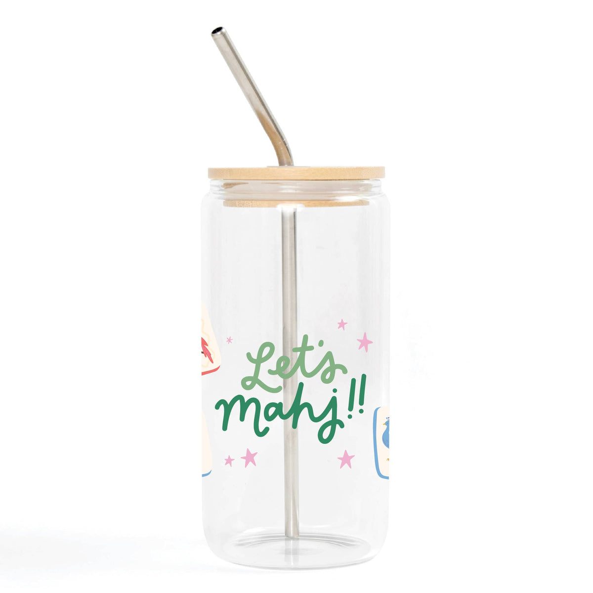 Let's Mahj Mahjong 16oz Glass Can