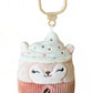 Squishmallow Plush Toy 3.5" Clip Reza the Latte Squirrel