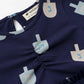 Holiday Kids Long Sleeve Tulle Dress_Hanukkah Dreidels