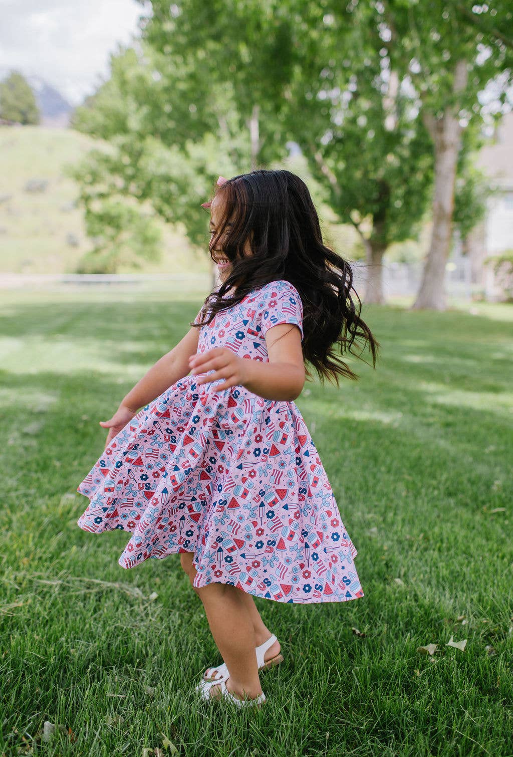 Ollie Jay Classic Twirl Dress in Pink Celebration