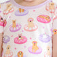 Two Piece Short Pajama Set | Poolside Pups Pink