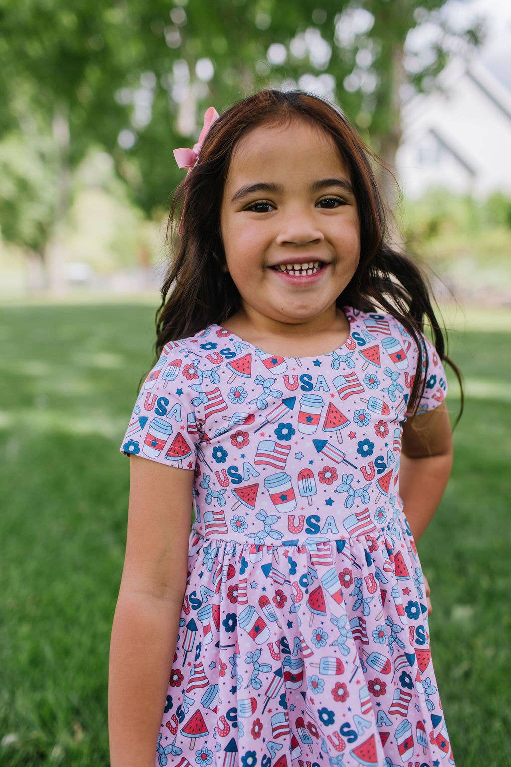 Ollie Jay Classic Twirl Dress in Pink Celebration
