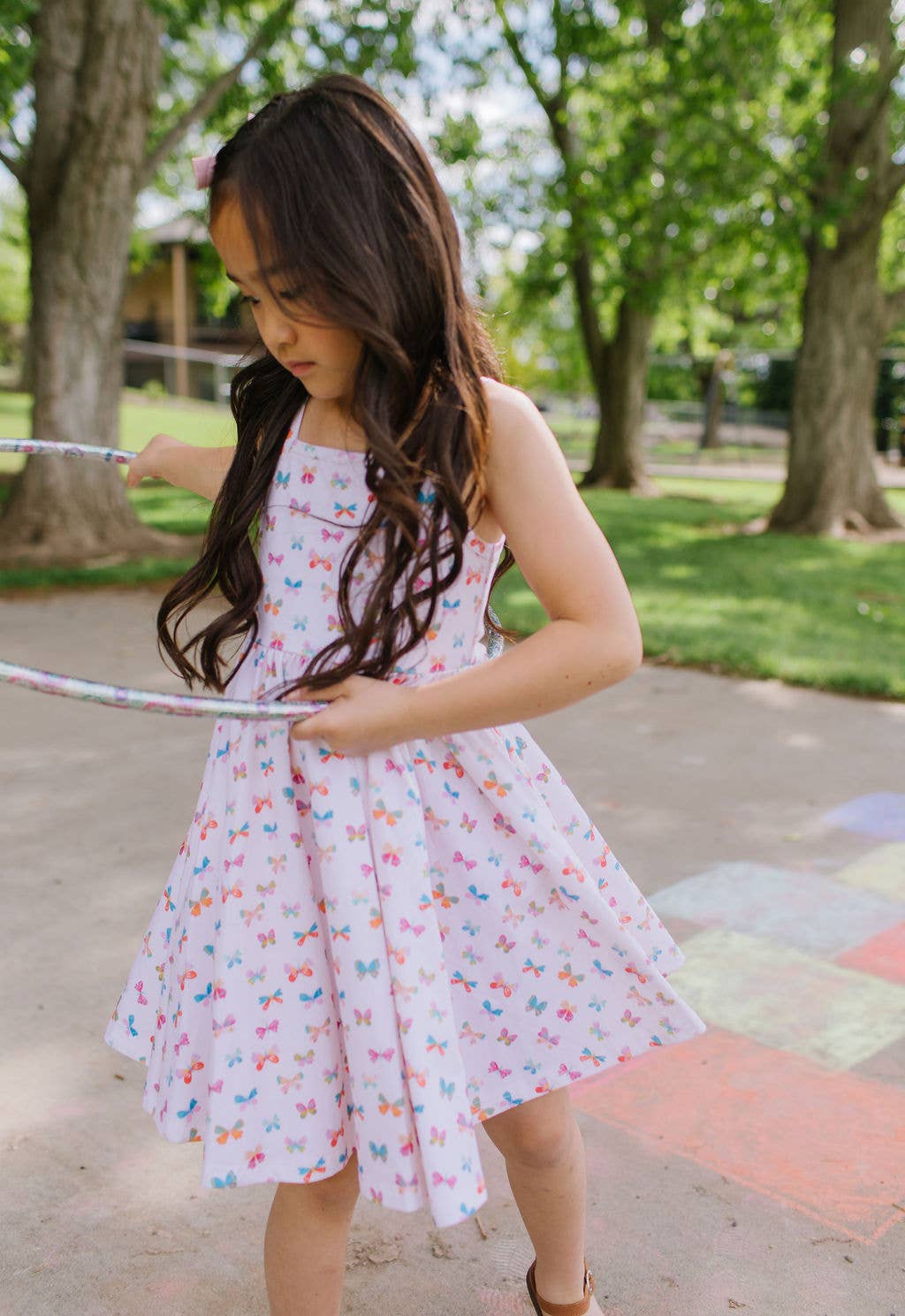 Camila Dress in Butterfly Rainbow | Girls Twirl Dress