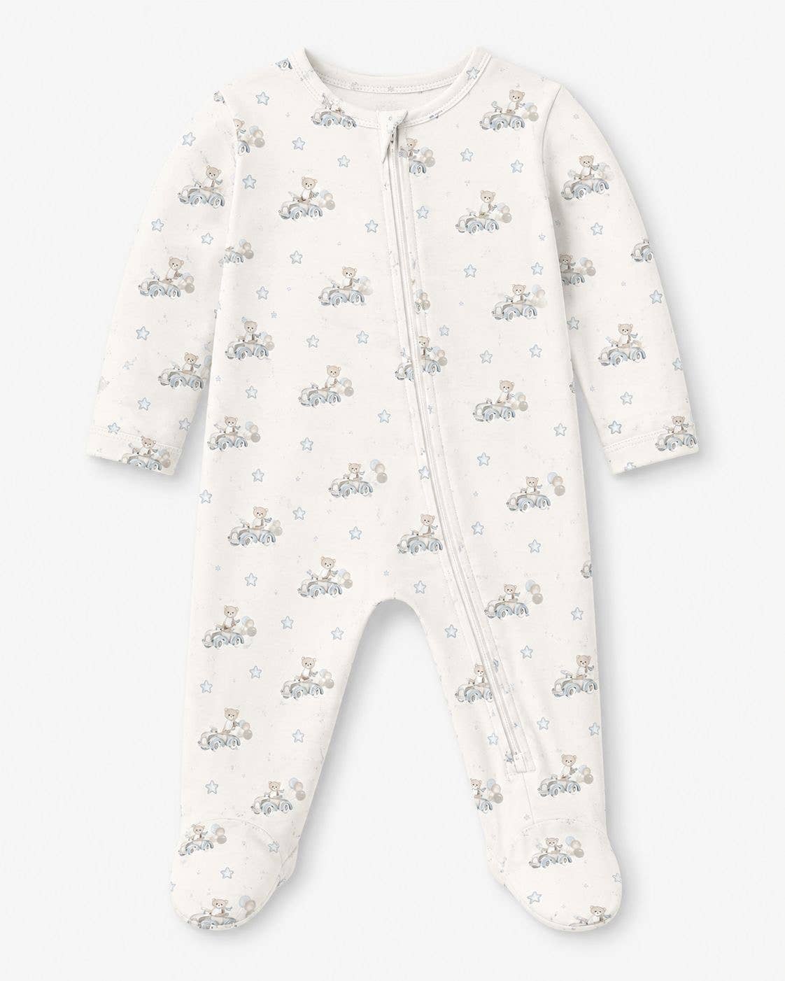 ZIPPER FOOTIE - BEAR CAR