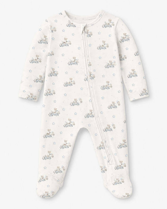 ZIPPER FOOTIE - BEAR CAR