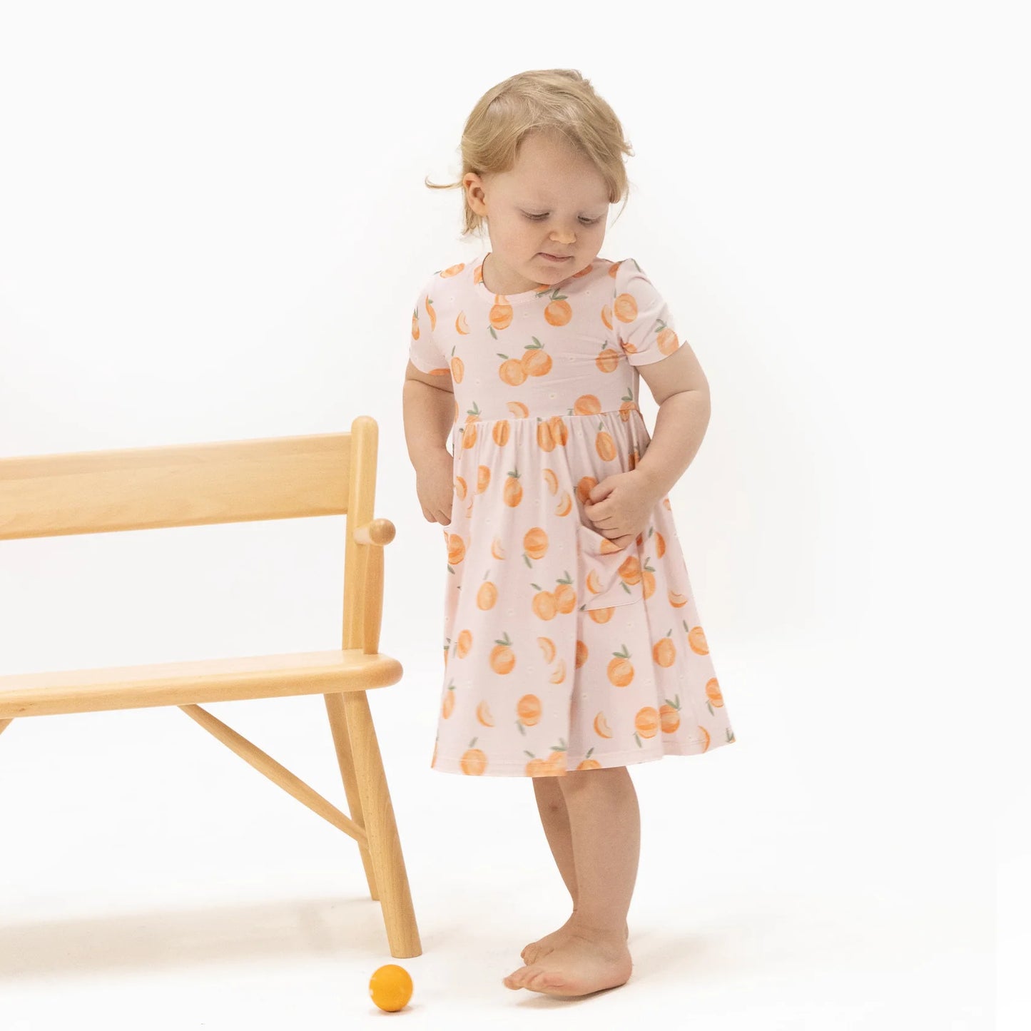 Twirly Peach Dress With Cartwheel Short Set