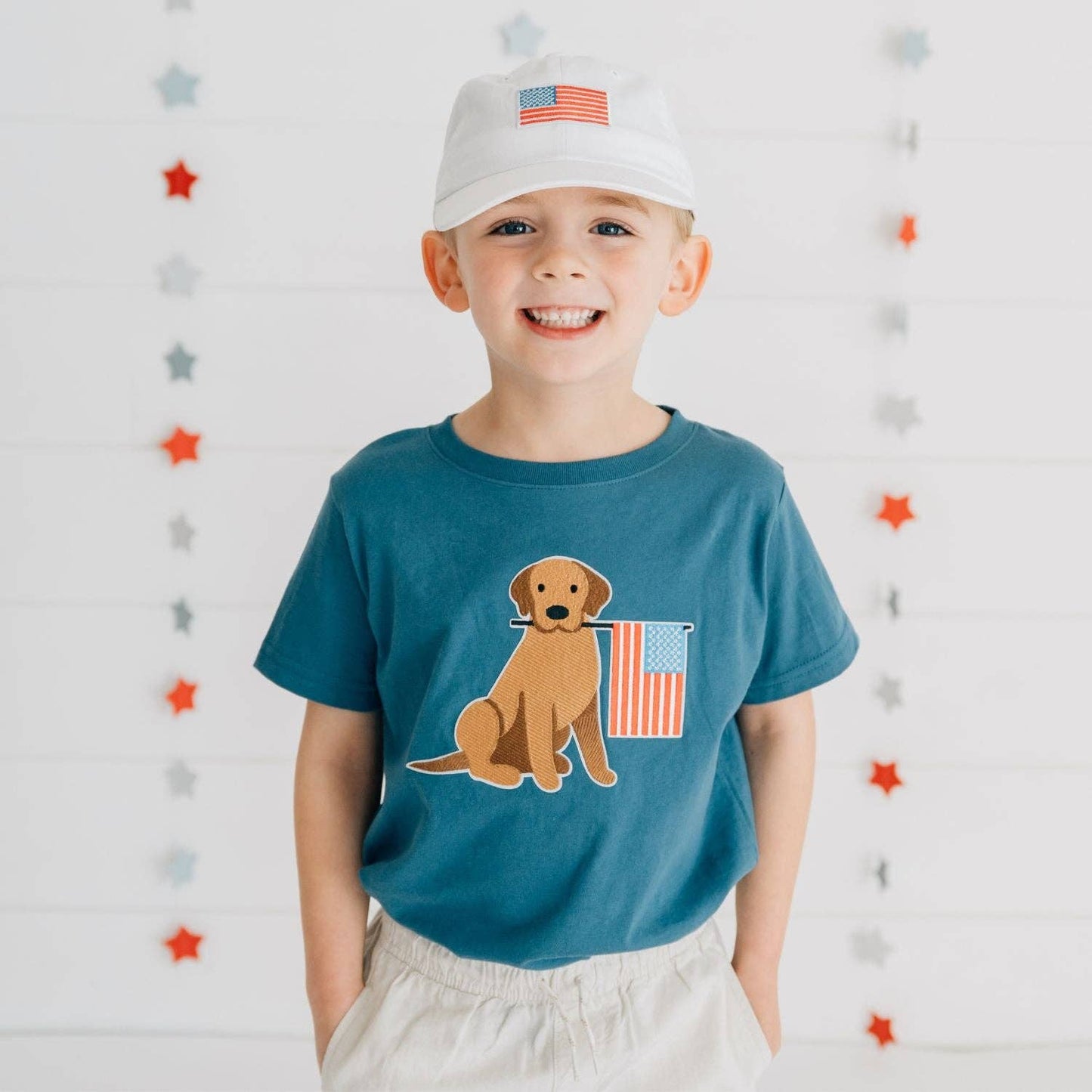 Sweet Wink American Flag Patch Baseball Hat - Fourth of July - Kids