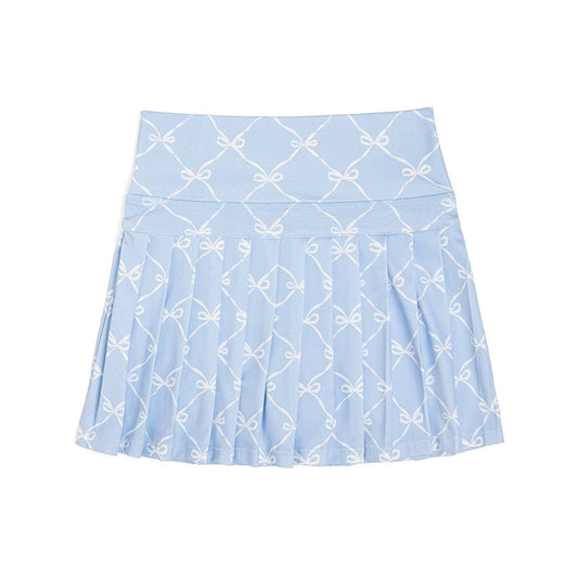 Sky Blue Bow Trellis Athletic Skort - Kids