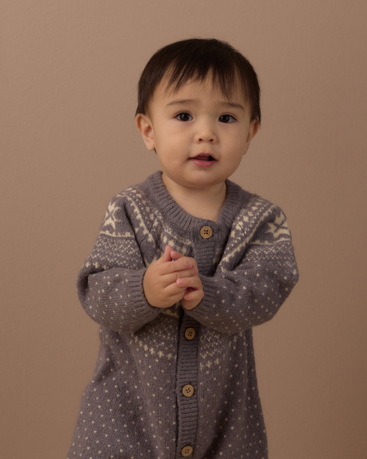 Rylee + Cru Fair Isle Romper Slate