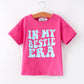 “IN MY BESTIE ERA” Rose Red Girls Short Sleeve Tops