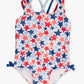 Girls Shimmer Star-Spangled Cross-Back One Piece Swimsuit