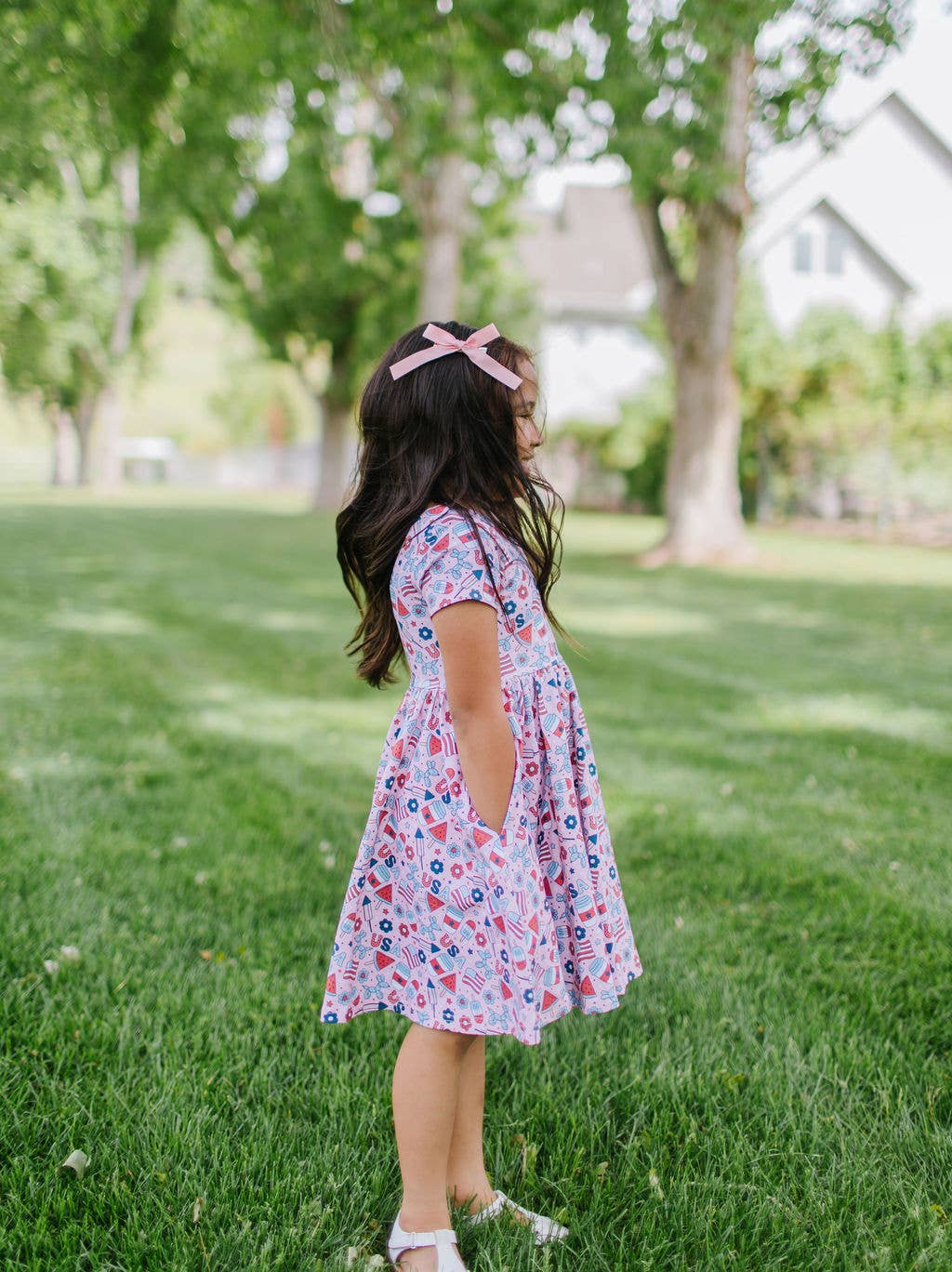 Ollie Jay Classic Twirl Dress in Pink Celebration
