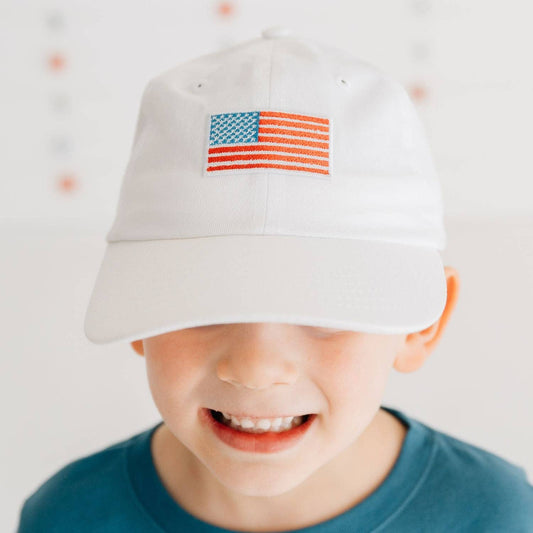 Sweet Wink American Flag Patch Baseball Hat - Fourth of July - Kids