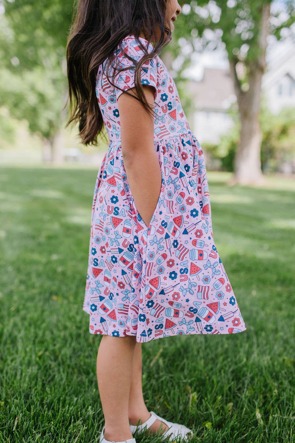 Ollie Jay Classic Twirl Dress in Pink Celebration