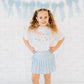 Sky Blue Bow Trellis Athletic Skort - Kids