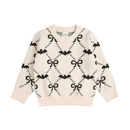Bat Trellis Halloween Sweater - Mommy and Me