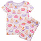 Two Piece Short Pajama Set | Poolside Pups Pink