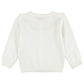 Girls Off-White Sweater Knit Ruffle Trim Cardigan