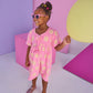 Riviera Dress - Pink Floral Terry