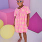 Riviera Dress - Pink Floral Terry