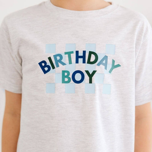 Sweet Wink Birthday Boy Checker Short Sleeve T-Shirt