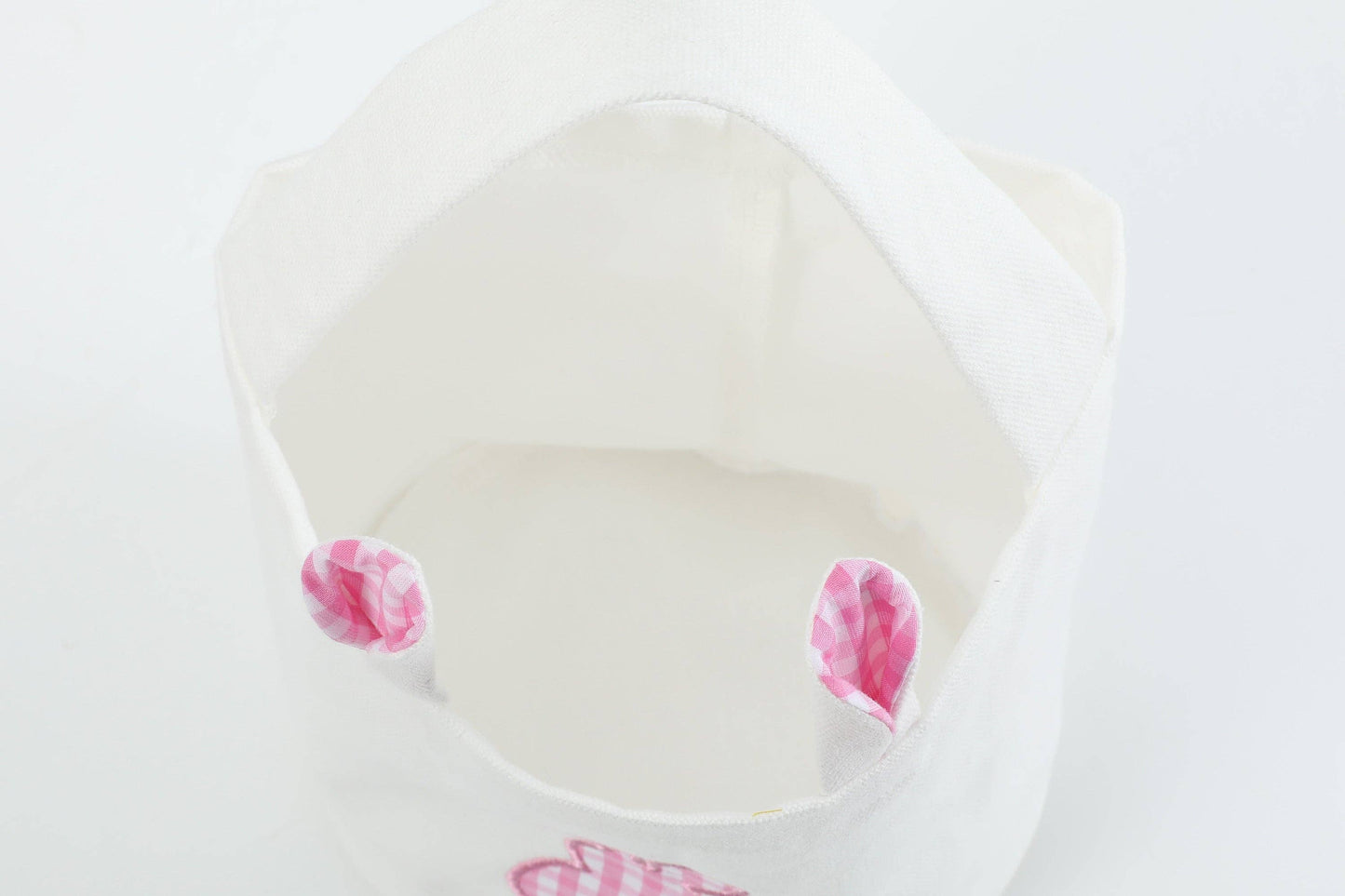 Pink Gingham Easter Bunny Basket