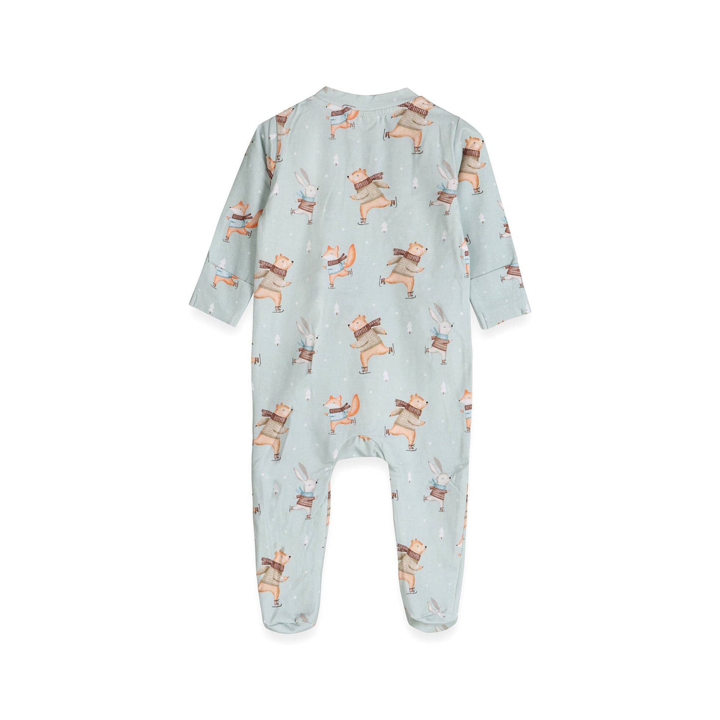 Ice Skaters Baby Zippered Footie (Organic Cotton)