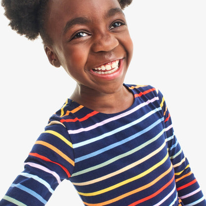 Perfect pocket dress in rainbow stripe