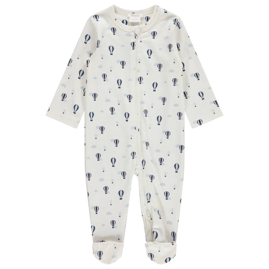 ZIPPER FOOTIE - BALLOONS AND CLOUDS