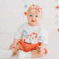 Patchwork Bow Patch Short Sleeve Romper - Fourth of July