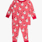 SoftSnooze™ Toddler Girls Bamboo Viscose Red Dear Santa Ruffle Long Sleeve Pajama Set with Signature Rear Ruffles