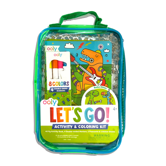 Let's Go!: Activity & Coloring Kit - Robo Dinos