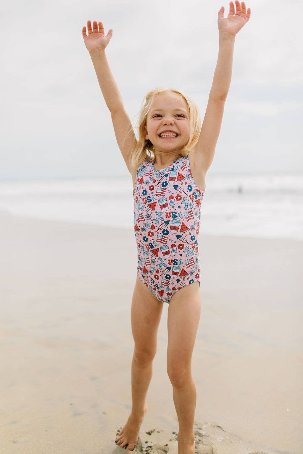 Ollie Jay Lucy Swim in Pink Celebration | girls UPF 50 swim