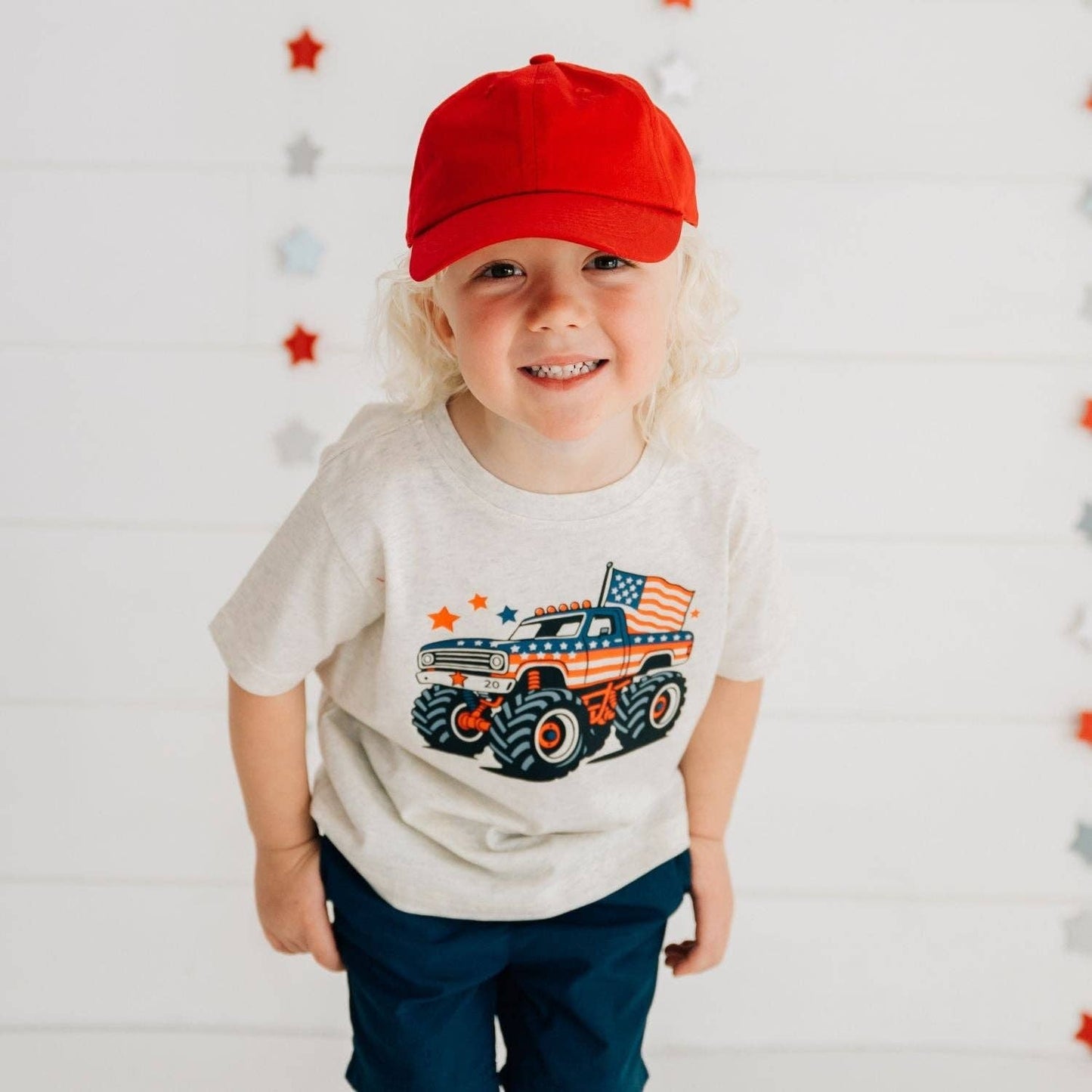 Sweet Wink American Monster Truck Short Sleeve T-Shirt - Fourth of July