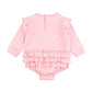 Baby Girls Pink Sweatshirt Bubble Romper