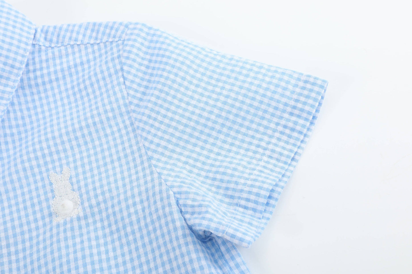 Blue Gingham Easter Bunny Dress Shirt