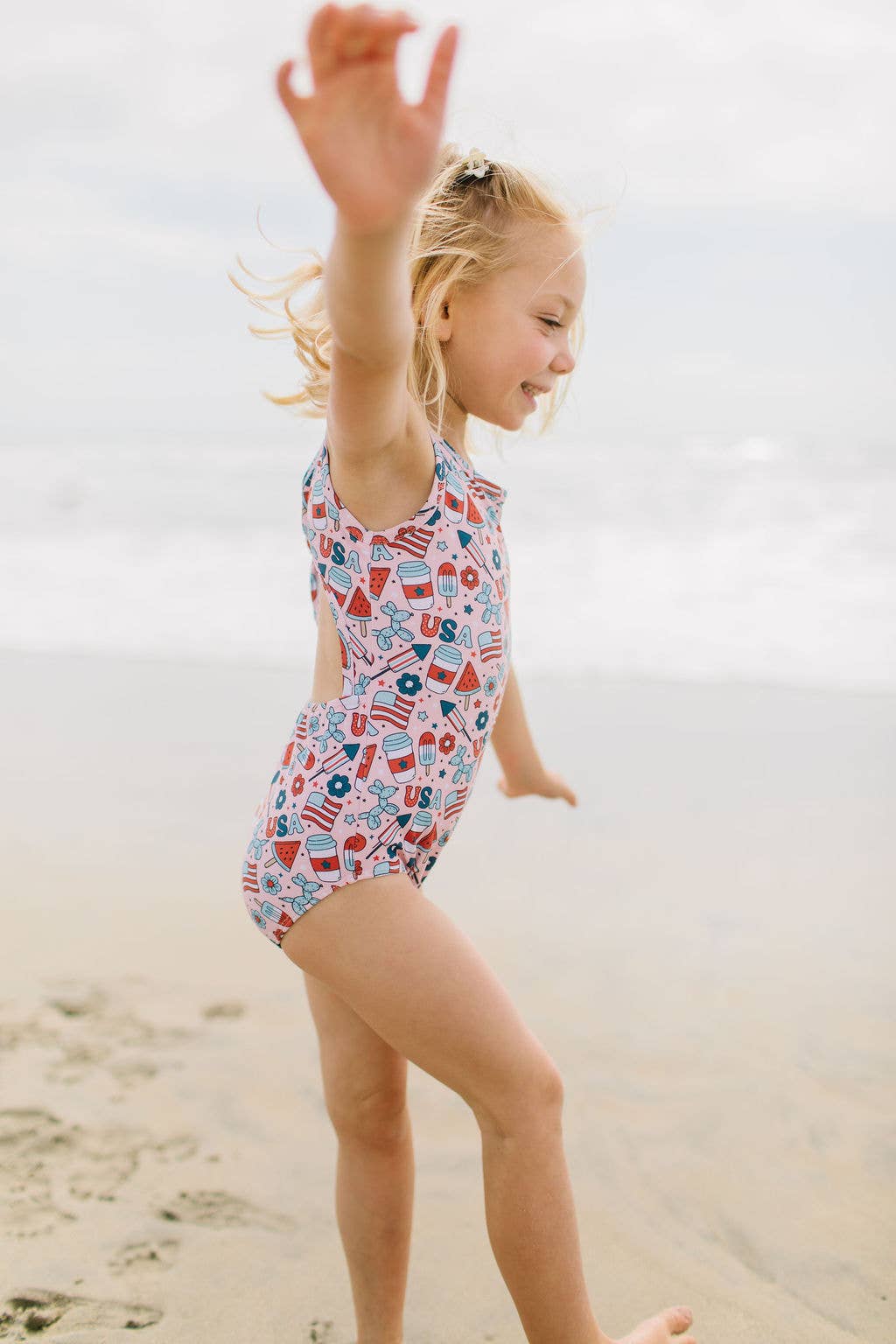 Ollie Jay Lucy Swim in Pink Celebration | girls UPF 50 swim