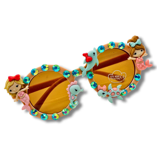 Mermaid Sea Life Handmade Kids' Sunglasses Rhinestones 
