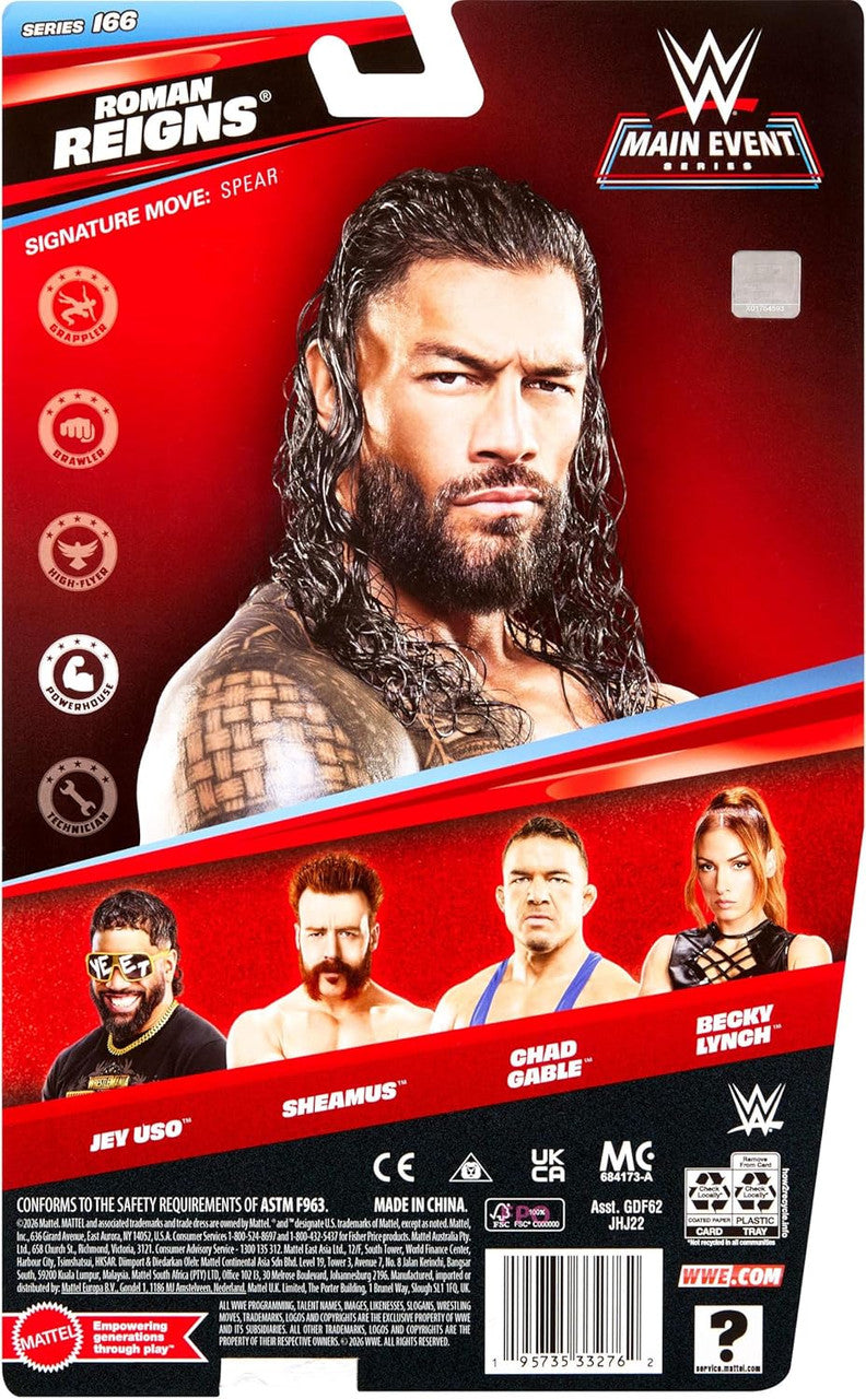 Mattel WWE Main Event Series 166 Roman Reigns Action Figure