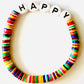 Happy Beaded Vinyl Rainbow Bracelet