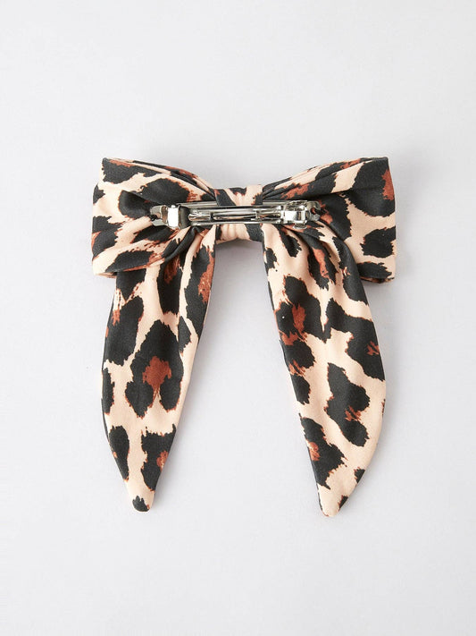 Leopard Print Bow Hairpin