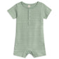Organic Baby Mason Short Sleeve Romper - Pebble / Jade