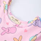 Colorful Easter Bunny Girls Twirl Short Sleeve Dress