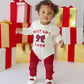 "Best Gift Ever" Patch Christmas Long-Sleeve Romper