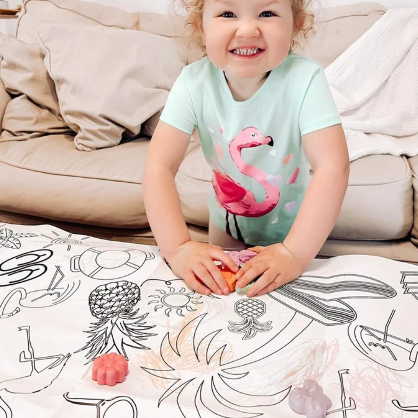 Beach Coloring Tablecloth
