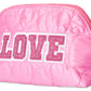 LOVE HEART PUFFY OVAL COSMETIC BAG