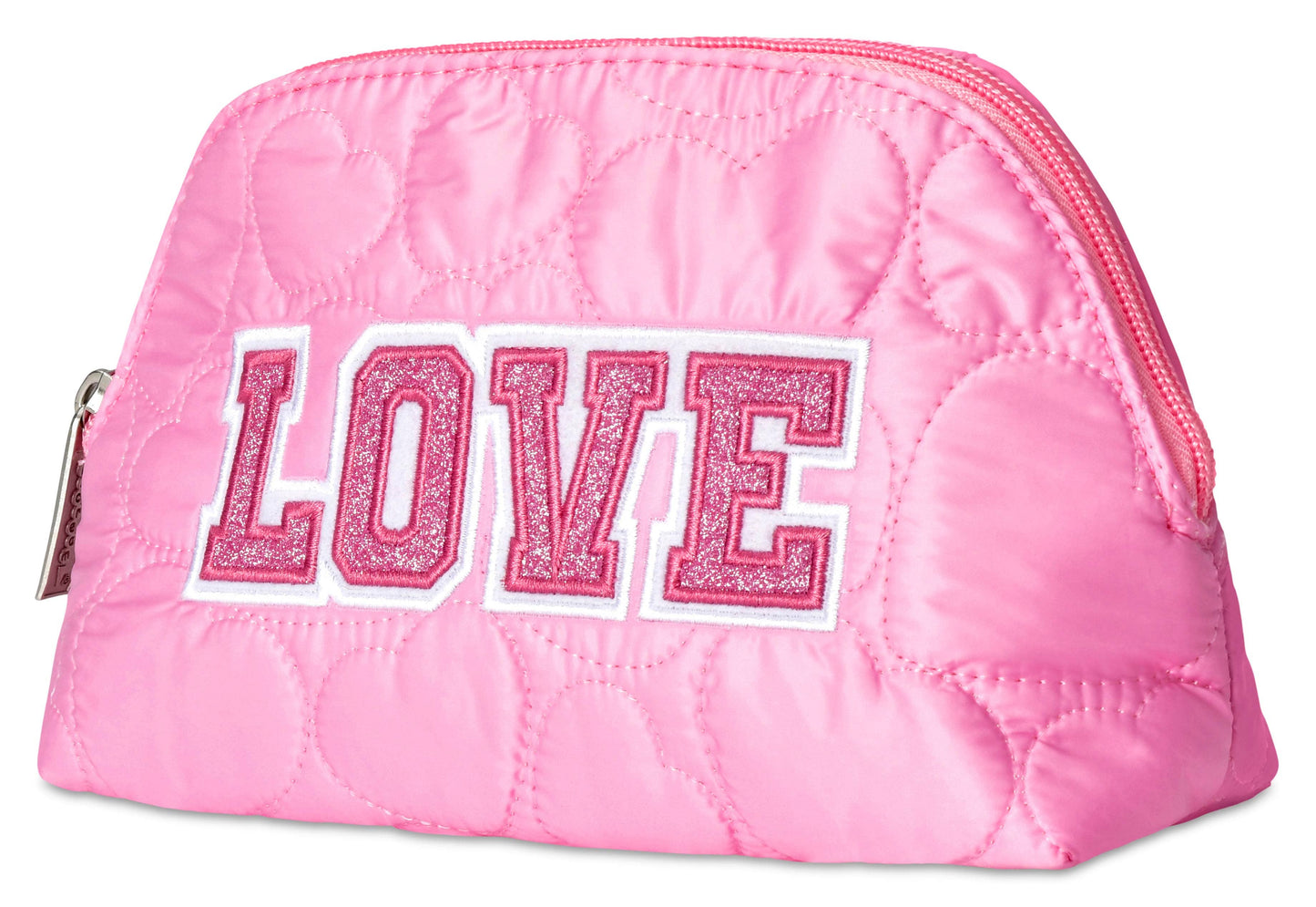LOVE HEART PUFFY OVAL COSMETIC BAG